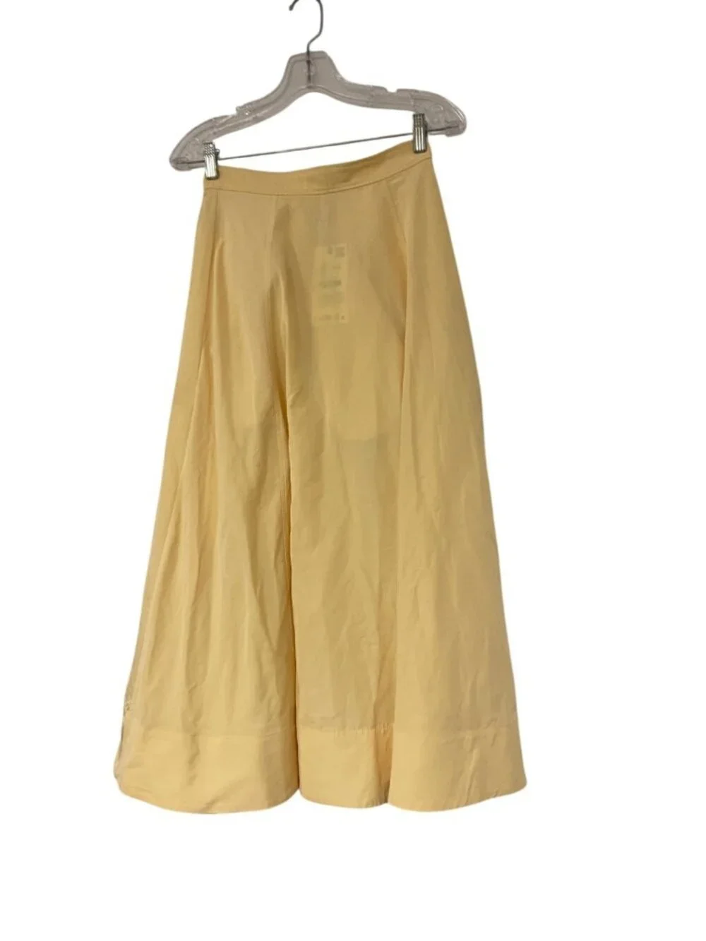 Zara ZW Womens Midi Skirt XS Yellow High Waist A-Line Flare 2484/065 NWT
